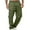 ARMY GREEN, variant on Men's Elastic Waist Cargo Pants with Belt Loops Multi-Pockets Straight Fit Casual