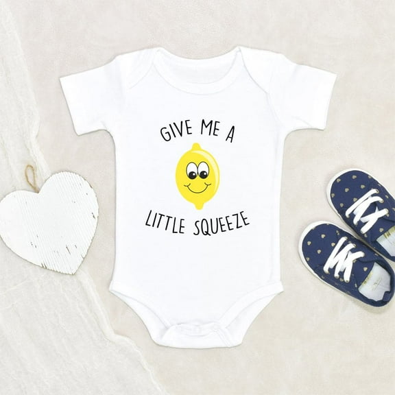 Cute Lemon Squeeze Baby Onesie Funny Lemon Baby Onesie Give Me A Little Squeeze Lemon Baby Onesie Baby Shower Gift Fruit Baby Onesie