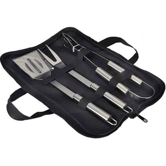 3 Pcs Bbq Tool, Stainless Steel Bbq Tools Sets Kitchen Utensil Set Bbq Grill Tools Kit Barbecue Accessories With (3 Pcs)