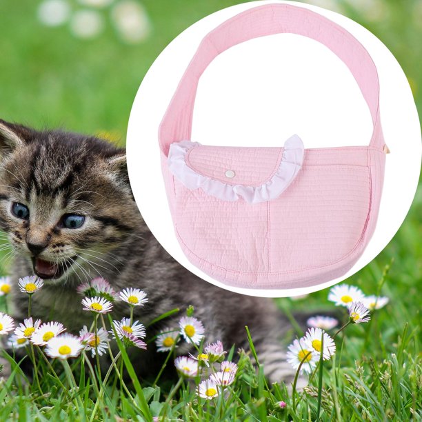 Portabebés para perros y gatos, diseño de bolso, cómodo bolso suave de poliéster, bolso para mascotas, bolso de mano para gatos, conejos, ciclismo, , Rosado Colco Portabebés para gatos