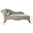 thumbnail image 6 of Safavieh Caiden Retro Chic Velvet Wood Chaise with Pillow, Indoor, Grey Velvet, 6 of 7
