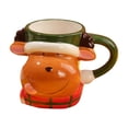 thumbnail image 4 of Taza de cerámica bonita, tazas de café navideñas, tazas de chocolate caliente, tazas esmaltadas para decoración de cafetería, regalos de Navidad, Ciervo, 4 of 8