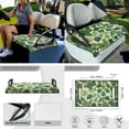 thumbnail image 3 of Jeiento Golf Cart Seat Cover 4 Set with Steering Wheel Cover and Golf Cart Flags Leaves Sweat-Absorbent Steering Wheel Wrap Cover 2 Seat Golf Cart Cushion Cover 2PCS Golf Cart Flags, 3 of 5
