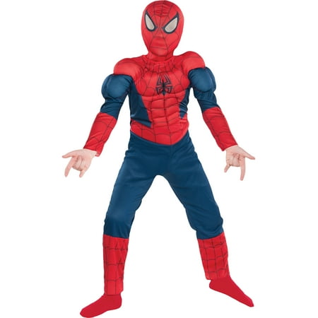 Suit Yourself Classic Spider-Man Muscle Halloween Costume for Boys, Includes Headpiece
