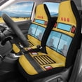 thumbnail image 2 of XYZCANDO Protector Car Seat Covers SUV Truck Sedan, Washable Comfortable Car Front Seat Covers 2 Pack Polyester Fabric Yellow Bus Front Design, 2 of 10