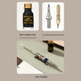 thumbnail image 2 of Retro Glass Dip Ink Pen Set Vintage Quill Pen Calligraphy Crystal Writing Signature Ink Dipped Pen with 2 Nibs & Pen Holder in Gift Box for Handwriting Student Friends Lovers, 2 of 9