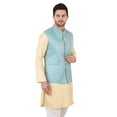 thumbnail image 4 of eloria Men's Nehru Jacket Waistcoat Indian Waistcoat Blazer Jacquard Jacket, 4 of 7