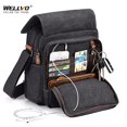 thumbnail image 2 of Bolso de lona mini para hombre, resistente al desgaste, moderno, tipo maletín de negocios, tipo bandolera, de viaje, informal, estilo retro, XA508ZC, 2 of 5