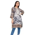 thumbnail image 1 of IshDeena Pakistani Kurtis for women Indian Style Cotton Tunics Womens Tops Printed B&W, 1 of 1