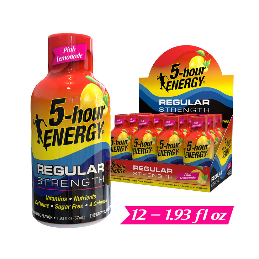 5hour ENERGY Shot® , Regular Strength, Pink Lemonade, 1.93 oz, 12