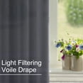 thumbnail image 5 of XWZO Dark Gray Sheer Curtains, 84 Inch Length 2 Panels Set with Tiebacks, Grommet Semi Transparent Light Filtering Window Drapes for Bedroom Living Room Dining Wedding Backdrop, W52 x L84, 5 of 10