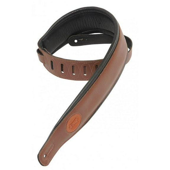 Levy's MSS2-BRN 3" Wide Brown Garment Leather Guitar Strap