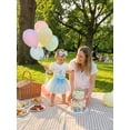 thumbnail image 5 of BemeyourBBs Baby Girl First Birthday Outfit One Years Old 1st Birthday Clothes Letter Puff Sleeve Romper Cupcake Tulle Skirt Set Bow Headband, 5 of 9