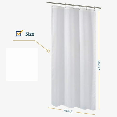 Fabric Shower Curtain 72x40 Mildew Resistant Washable Water