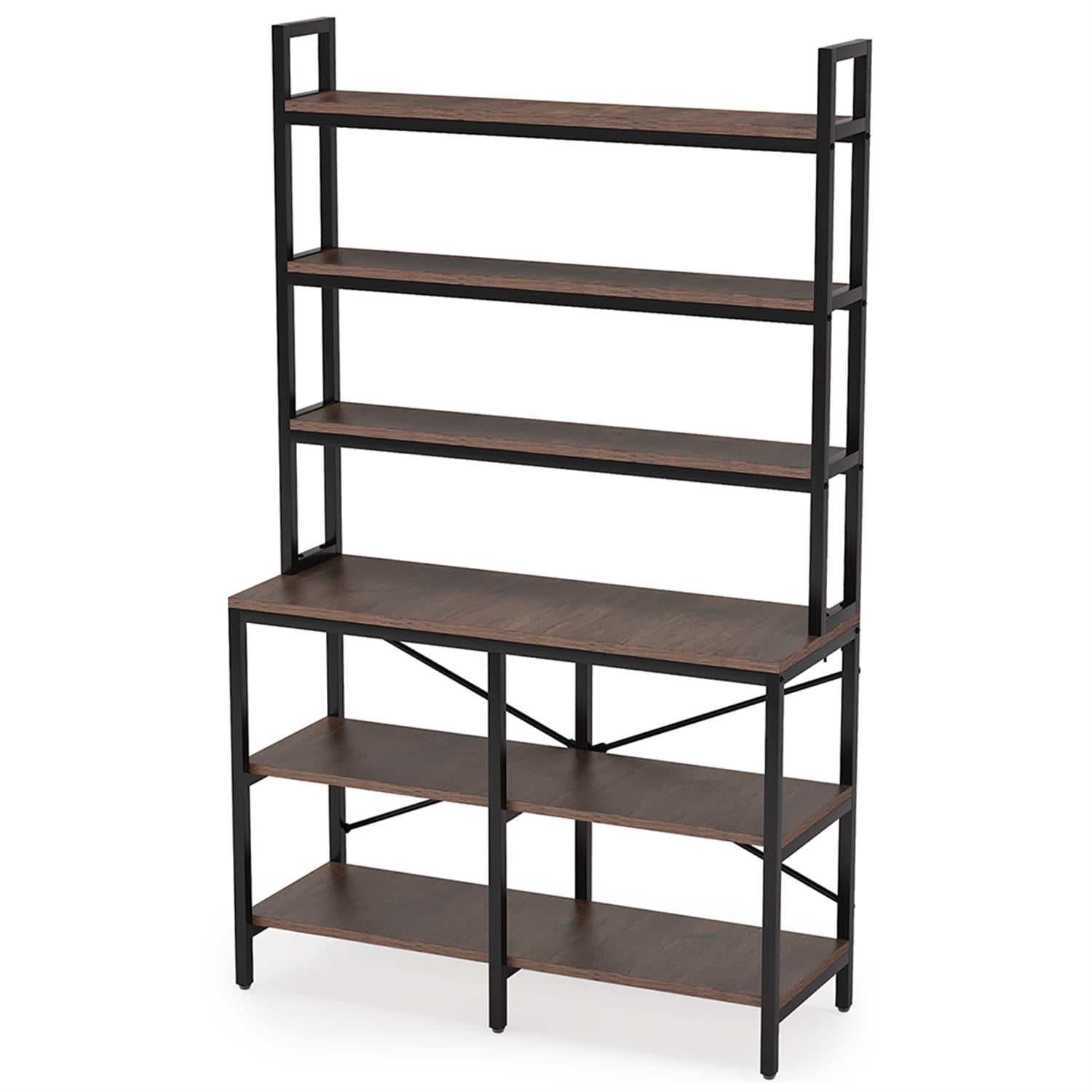 Demi Bonn 6-Tier Bookshelf, 70"dustrial Etagere Bookcase Storage Rack for Bedroom, Living Room, Brown