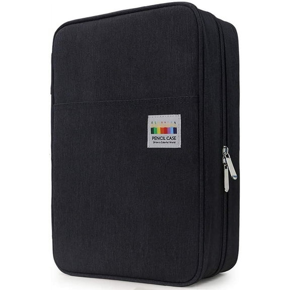 SUNMON Big Capacity Colored Pencil Case - 300 Slots Large Pen Case Organizer with Multilayer Holder for Prismacolor Colored Pencils & Gel Pen (Black)