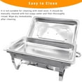 thumbnail image 6 of Jacgood 5 Pack Chafing Dish Buffet Set 8Qt. Foldable Rectangular Chafer Set, Stainless Steel Catering Warmer Set W/Full Size Water Pan, Food Pan, Fuel Holder for Cooked Food Insulation, 6 of 7