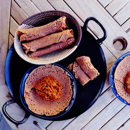Takeout Kit "Ethiopian Spiced Lentils & Teff Flatbread" Meal Kit, Dinner for 4