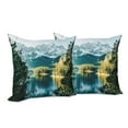 thumbnail image 6 of Ambesonne Winter Throw Pillow Cover 2 Pack, Mountain Frozen Lake, 24", Green White, 6 of 6