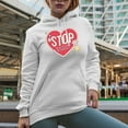 thumbnail image 2 of Stop Being Hard on Yourself Quote, Retro Self Love Art Merch Gift, White Hooded Sweatshirt or Hoodie, XL, 2 of 5