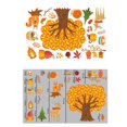 thumbnail image 5 of Thanksgiving Window Clings Decorations, 5 Sheets Value Package Speical Designed With Various Fall Leaves, Turkeys, Acorns, Squirrels, Owls, Cones, Scarecrows Design, Double-Side, 5 of 5