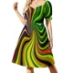 thumbnail image 1 of Vestido retro de manga corta estilo hippie de los años 60 con efecto tie-dye, vestido de fiesta de lujo para mujer, vestido largo para niñas., 1 of 7