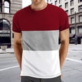 thumbnail image 2 of JLFKNG Shirts For Men Patchwork Color Printed Cotton Shirts For Men Short Sleeve Crew Neck Breathable Loose Fit Suitable For Festival, 2 of 4