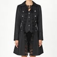 thumbnail image 6 of XUNKUSGA Women Gothic Steampunk Jacket Medieval Victorian Lace Trim Tailcoat Jacket Vintage Button Long Sleeve Turndown Collar Halloween Costume Jacket for Party,S, 6 of 6