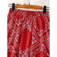 thumbnail image 5 of Red Paisley Bandana Print Elastic Waist Flowing A-Line Maxi Skirt For Women Casual Summer Vacation Skirt, 5 of 5