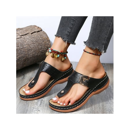 

UKAP Women Sandals Flip Flops for Women Summer Casual Wedge Holiday Sandal Shoes