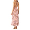 thumbnail image 6 of KelaJuan Women's Tie-Up Halter Dress, Flower Print Hollow-Out Sleeveless Backless Ruffle Hem Long Dress, 6 of 7