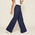 thumbnail image 4 of JnLxul Wide Leg Pants for Women Elastic Waist Drawstring Loose Summer Casual Lightweight Pants with Pockets(X-Large,Navy), 4 of 7