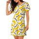 thumbnail image 2 of Easygdp Banana Fruit Camisón de manga corta para mujer, informal, estampado, 2 of 6