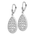 thumbnail image 2 of Real 14kt White Gold Teardrop Filigree Dangle Leverback Earrings; for Adults and Teens; for Women and Men, 2 of 3