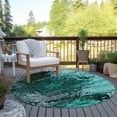 thumbnail image 6 of Addison Rugs Chantille Indoor/Outdoor Transitional Squares Teal Washable Round Rug, 8' x 8', 6 of 6