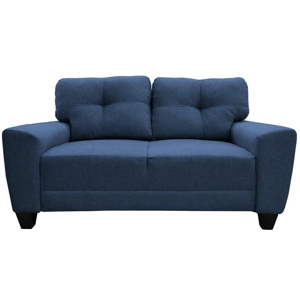 Love seat El Bazar Store Sidney Lino Azul Marino 2 Plazas Modular Moderno Sala Sofa