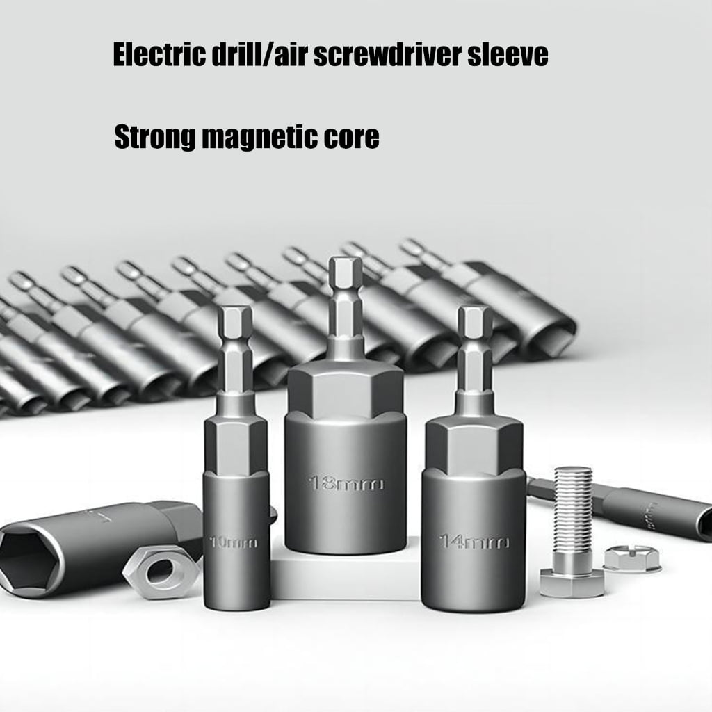 MOMOJIA Power Nut Driver Drill Bit Set 1/4inch Shank Hexagonal Socket Adapter Bolt Driver