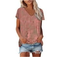 thumbnail image 4 of Summer Tops Viikei Womens Tops Trendy,Women's Plus Size Summer Tops,Women's New Short-sleeved V-neck Pullover Casual Printed Fashion Top Multicolor S, 4 of 7