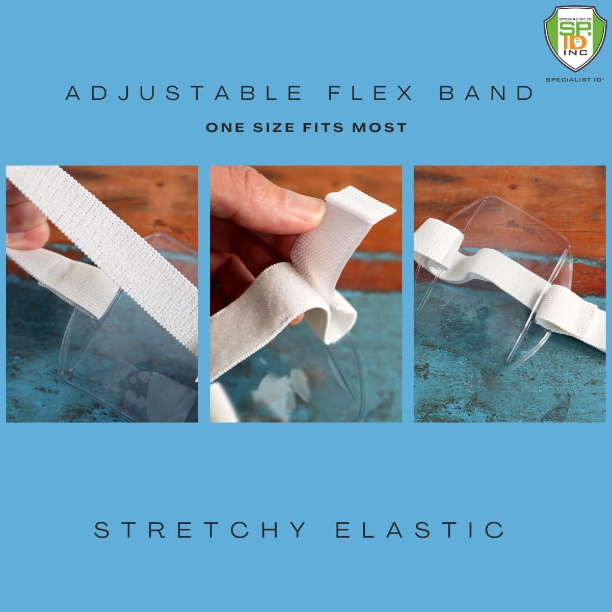 25 Pack - Heavy Duty Ski Pass Holder Arm Band Badge Holder for Youth & Adults - One Size Fits All Adjustable Armband Ski Resort Season Pass Holder with Elastic Band by Specialist ID (White)