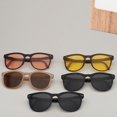 thumbnail image 1 of 1 Set Folding Sunglasses Solid Construction UV Resistant PC Fashionable Small Frame Sunglasses with Storage Case Set for Female, 1 of 8