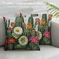 thumbnail image 3 of Cactus Throw Pillow Cushion Cover, Saguaro Cask Hedge Hog Prickly Pear Opuntia Tropical Botany Garden Plants Print, Decorative Square Accent Pillow CaseYellow Pink, 3 of 5