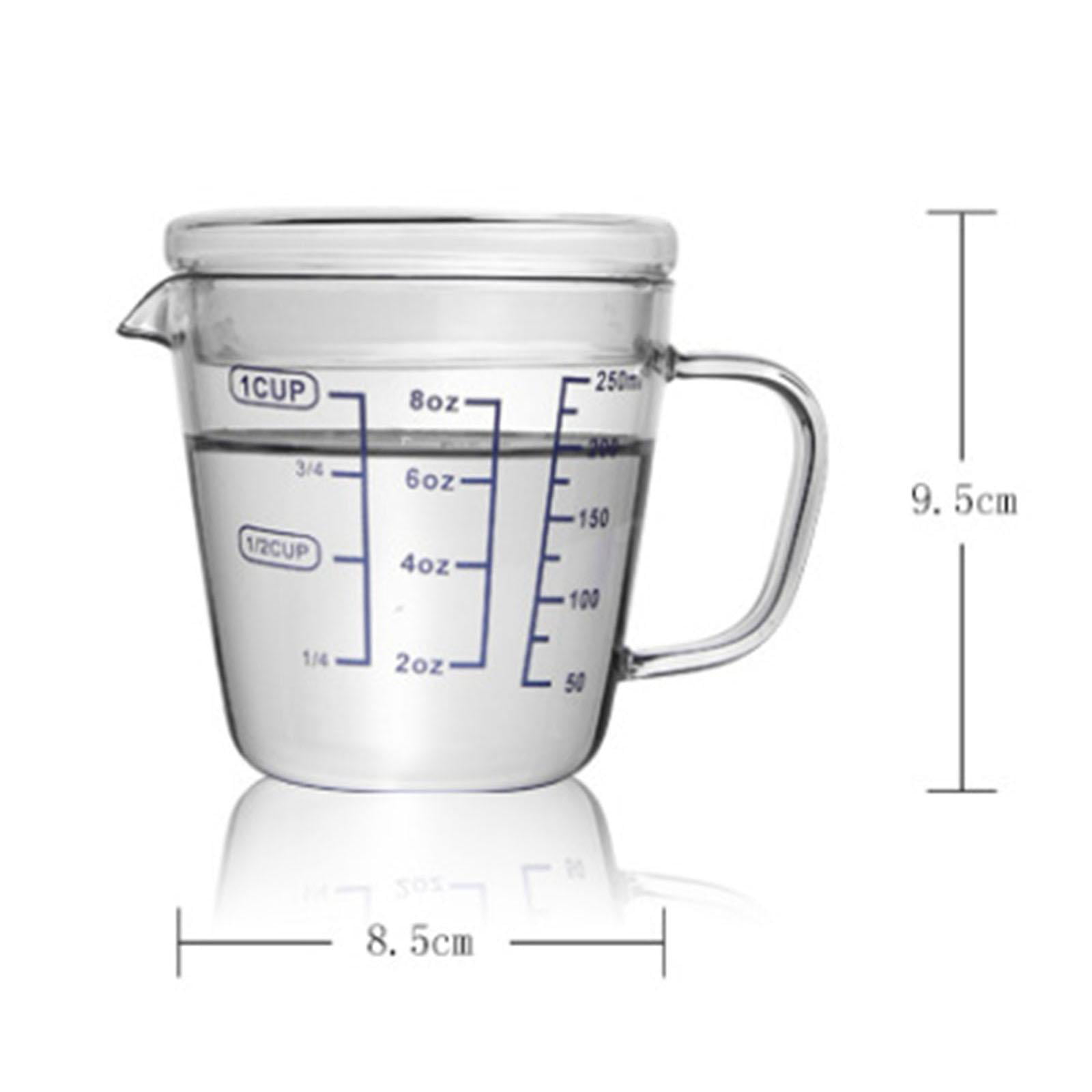 Retro Flower Measuring Cup with Lid Glass Milk Juice Cup with Scale  Measuring Jars Household Kitchen Gadgets Baking Cooking Tool