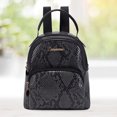 thumbnail image 4 of Mochila Estilo Preppy Mochila con estampado de animales de PU para mujer, bolsos de estilo preppy (serpiente gris), 4 of 5