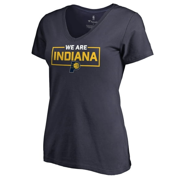 Women's Navy Indiana Pacers We Are Iconic Collection V-Neck T-Shirt