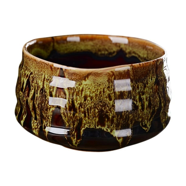 Ceramic Matcha Bowl hecho a mano Chawan TEA CHAWAN CHAWAN TEAME de TEA MEDIDOR TELA MEDIDRILES para FAMILIA FIESTA PARTIDAD PARTIDAD PARTE verde