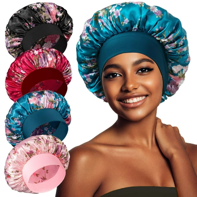 Sleep Bonnet Vidsel de seda satinada para mujer (4 unidades)