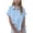 Blue, variant on Linen Shirts for Girls Summer Spring Holiday Tops Casual Loose Fit Breathable Button Down Roll Up Sleeve top Girls Linen Blend Short Sleeve Shirt