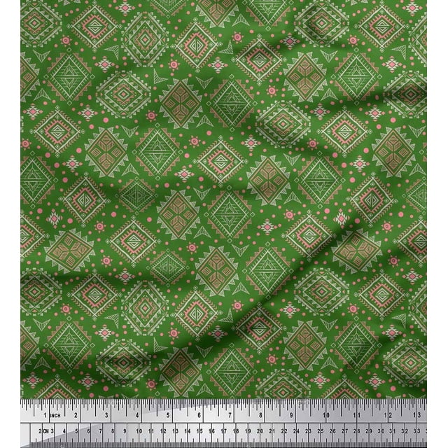 Soimoi Georgette Viscose Fabric Aztec Southwestern Print Fabric by The Yard 42 Inch Wide