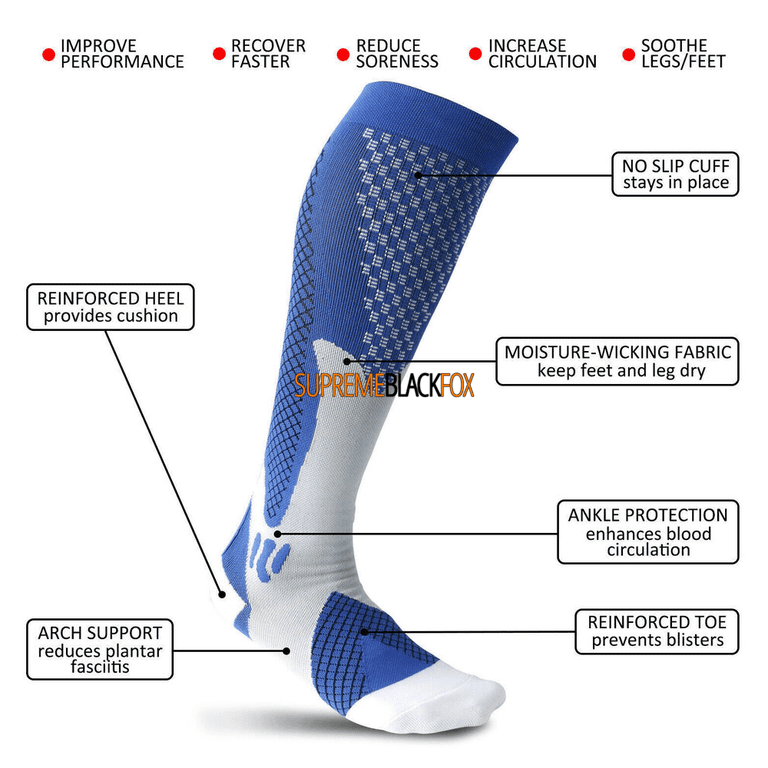 Graduated Medical Compression Socks (4 Pairs) 20-30 mmHg Knee-High