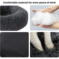 thumbnail image 3 of Calming Dog Bed for Small Medium Dog,GHODEC 23 inch Washable-Round Cozy Soft Pet Bed, Fluffy Faux Fur Plush Dog Cat Cushion Bed,Fits up to 25 lbs Pets, Dark Grey, 3 of 6